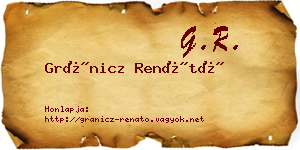 Gránicz Renátó névjegykártya